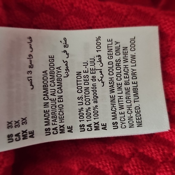 NWT Style & Co. Scoop Neck Ribbed Long Sleeved Sweater 3X Red - Picture 9 of 11